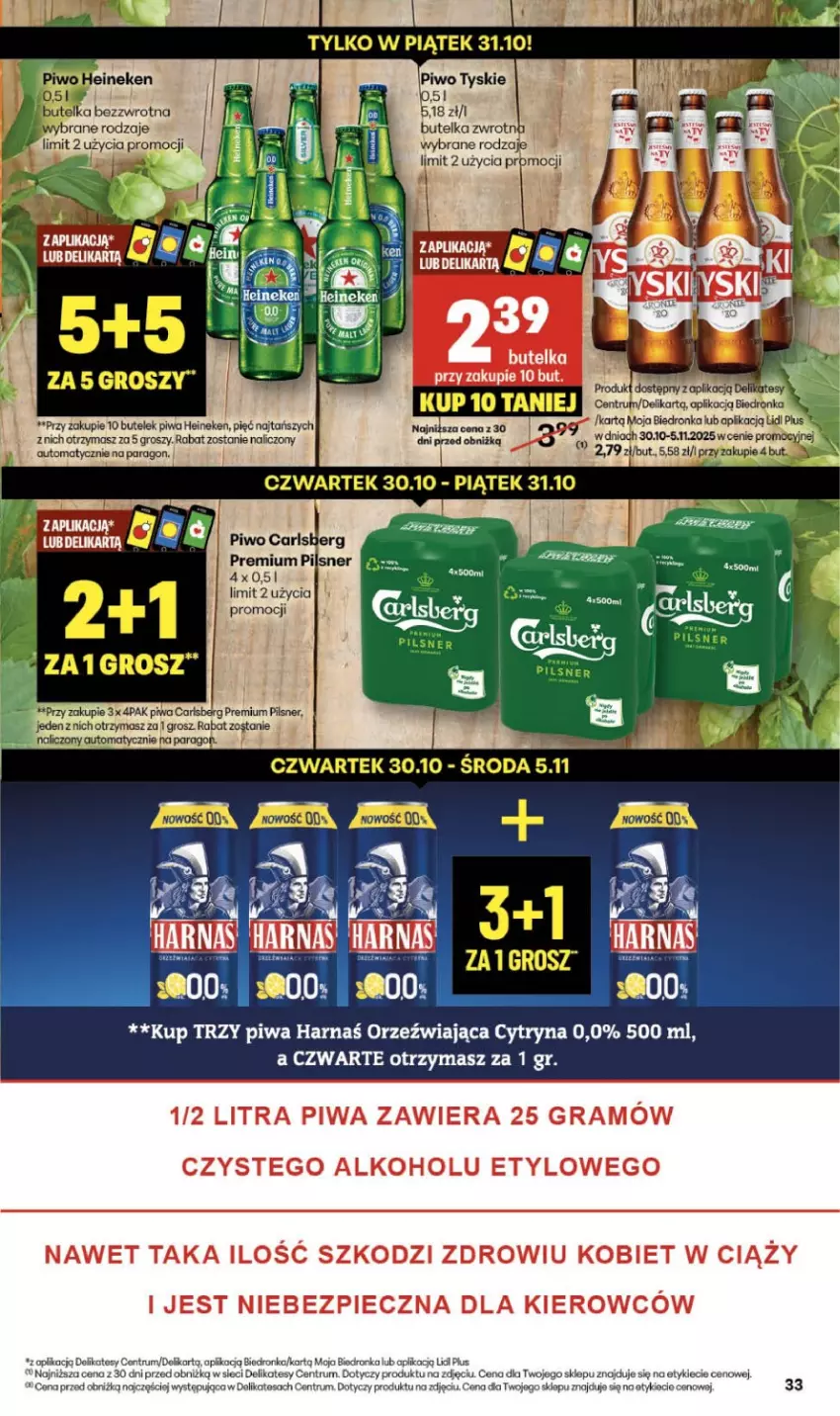 Gazetka promocyjna Delikatesy Centrum - Franczyza DC44 Czwartek - ważna 30.10 do 05.11.2025 - strona 33 - produkty: Dron, Gra, Harnaś, Piec, Piwa, Rum