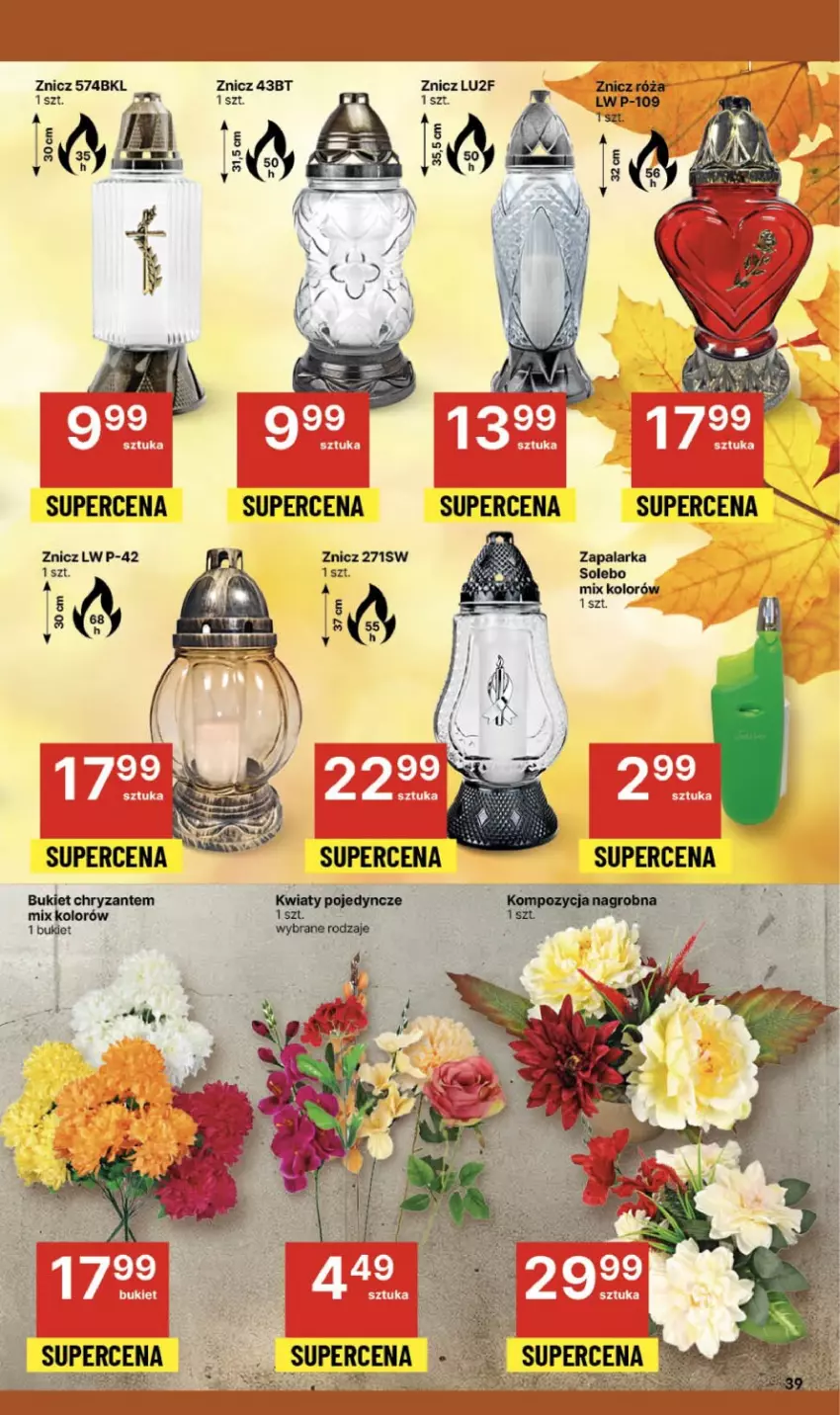 Gazetka promocyjna Delikatesy Centrum - Franczyza DC44 Czwartek - ważna 30.10 do 05.11.2025 - strona 39 - produkty: Bukiet, Zapalarka, Znicz