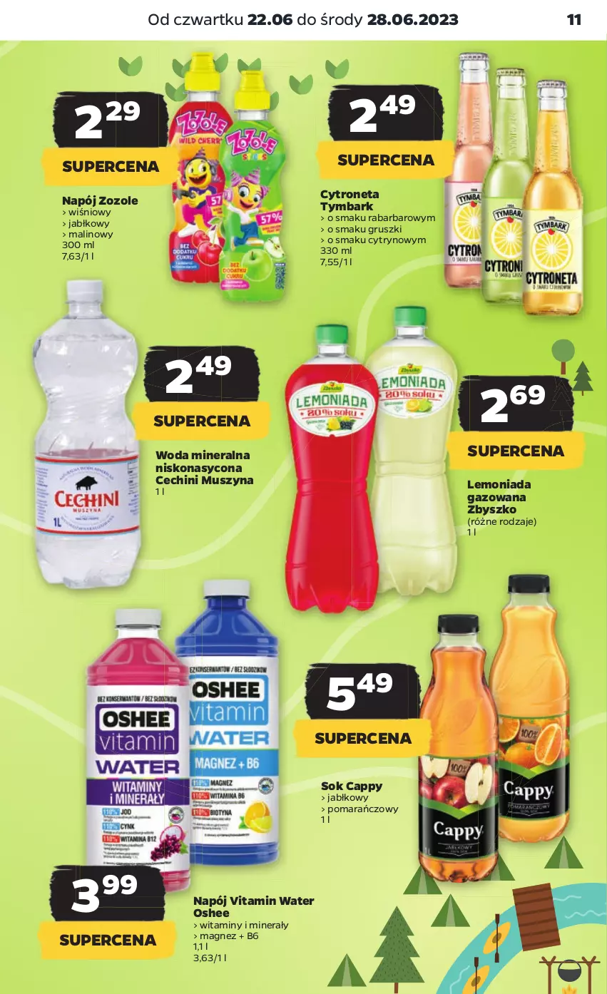 Gazetka promocyjna Netto - Artykuły spożywcze - ważna 22.06 do 28.06.2023 - strona 11 - produkty: Cappy, Gruszki, Lemoniada, Magnez, Mus, Napój, Oshee, Sok, Szyna, Tymbark, Woda, Woda mineralna