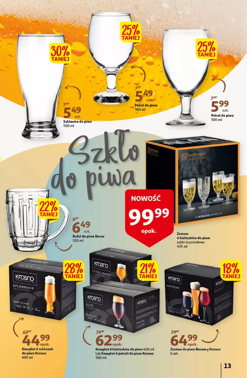 Gazetka promocyjna Auchan - przeNISKIE CENY PRZEwybór letnich napojów Hipermarkety - ważna 17.06 do 22.06.2022 - strona 13 - produkty: Piwa, Szklanka