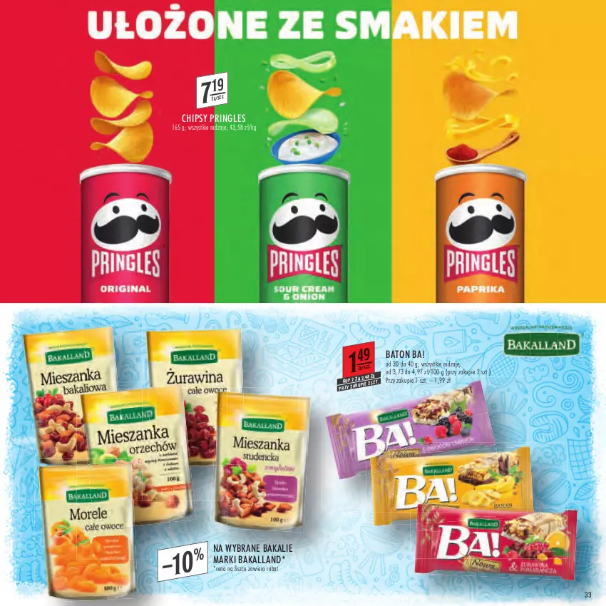 Gazetka promocyjna Stokrotka - Katalog łap okazję - ważna 14.07 do 27.07.2022 - strona 33 - produkty: Ba!, Bakalland, Baton, Chipsy, Pringles