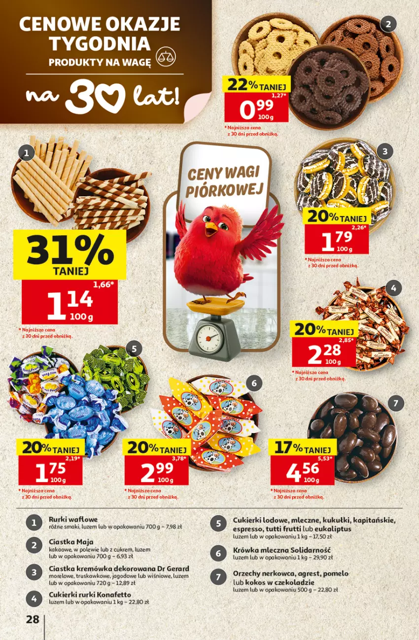 Gazetka promocyjna Auchan - Gazetka 30 Lat Hipermarket Auchan - ważna 03.09 do 09.09.2026 - strona 28 - produkty: Ciastka, Cukier, Cukierki, Dr Gerard, Gres, Kakao, Kokos, Kremówka, Pomelo, Rurki