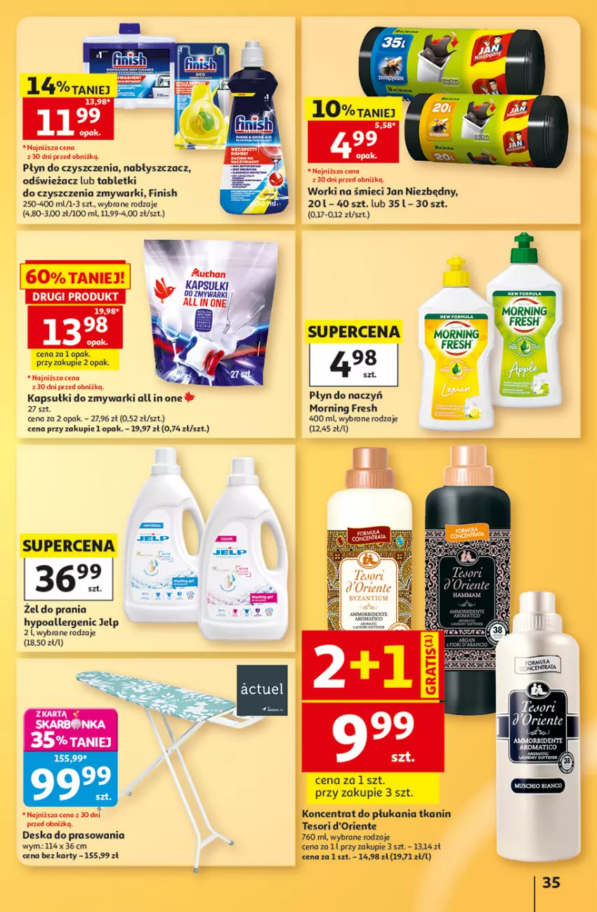Gazetka promocyjna Auchan - Gazetka 30 Lat Hipermarket Auchan - ważna 03.09 do 09.09.2026 - strona 35 - produkty: Deska do prasowania, Finish, Jan Niezbędny, Mus, Tablet, Worki na śmiec, Worki na śmieci, Zmywarki