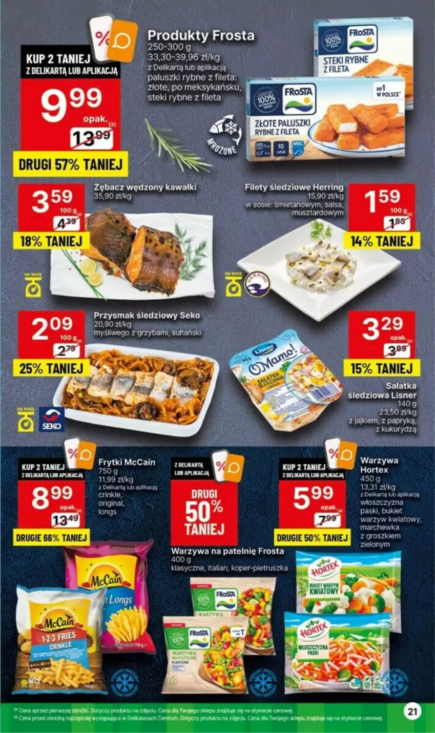 Gazetka promocyjna Delikatesy Centrum - ważna 09.11 do 15.11.2023 - strona 14 - produkty: Frosta, Hortex, Kawa, Mus, Paluszki rybne, Pietruszka, Salsa, SEKO, Sos, Stek, Warzywa