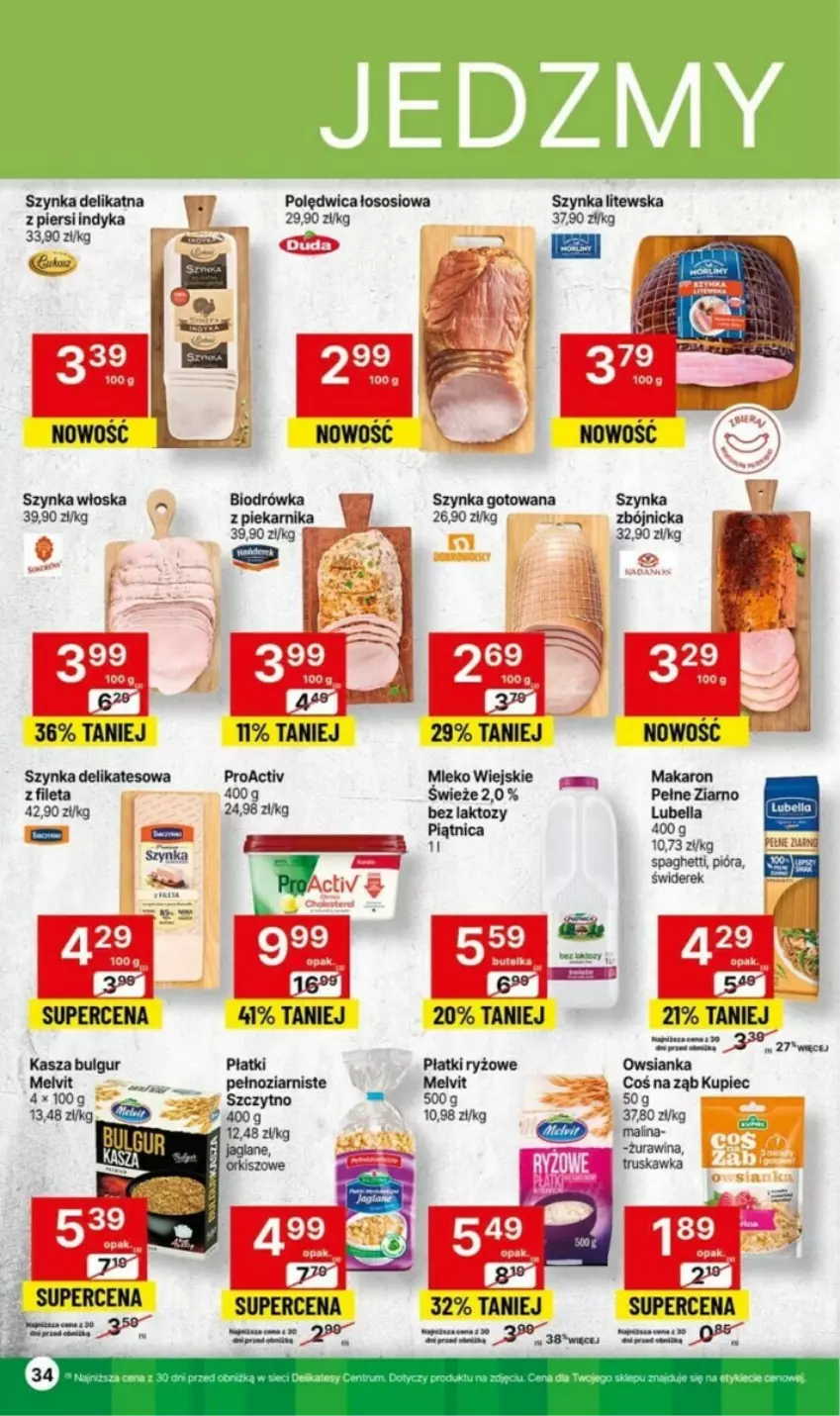 Gazetka promocyjna Delikatesy Centrum - ważna 09.11 do 15.11.2023 - strona 28 - produkty: Bell, Bella, Bulgur, Kasza, Kupiec, LG, Lubella, Makaron, Melvit, Mleko, Owsianka, Piątnica, Piec, Piekarnik, Płatki Melvit, Płatki ryżowe, Polędwica, Ryż, Sos, Spaghetti, Szynka, Szynka delikatesowa