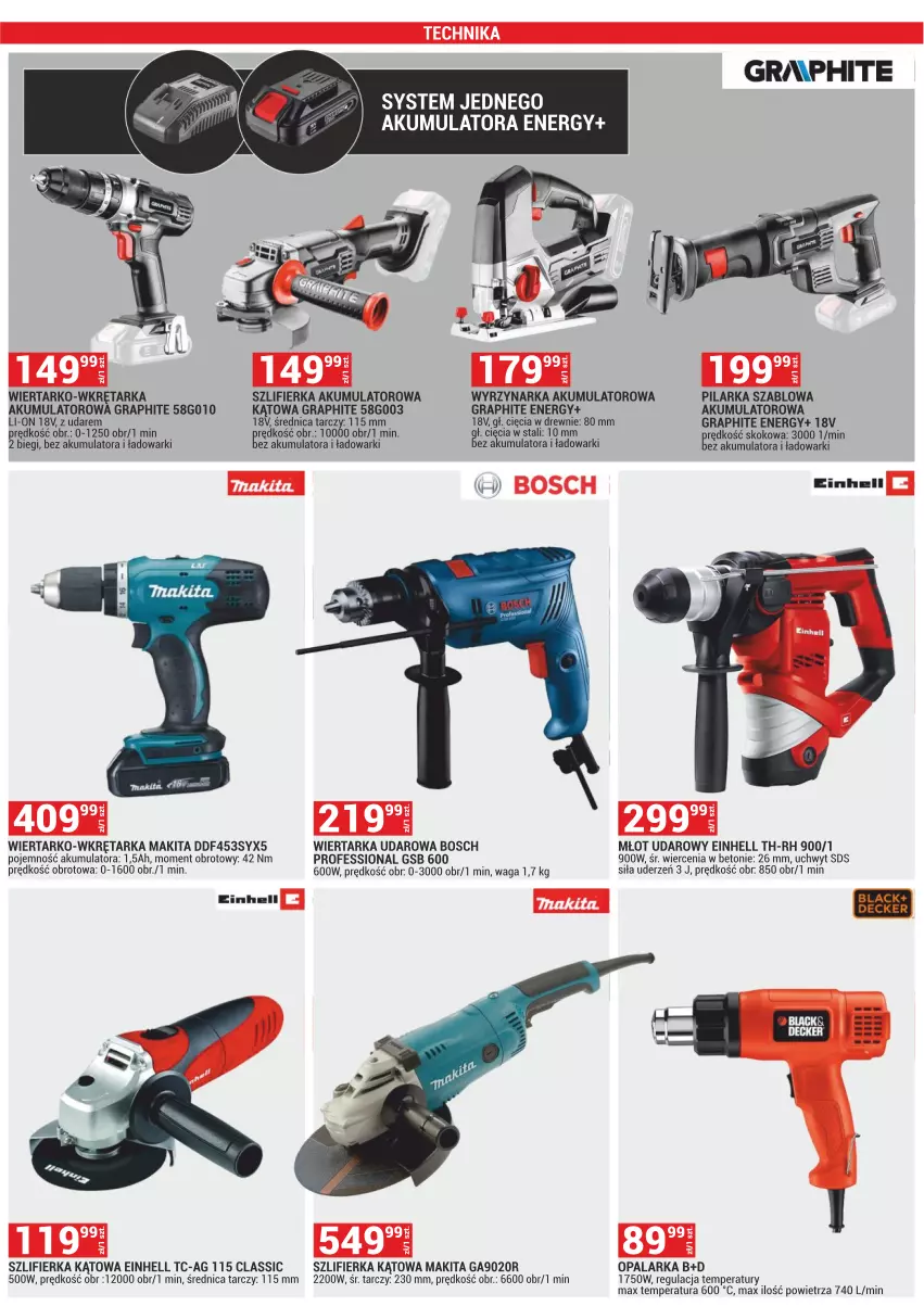 Gazetka promocyjna Merkury Market - ważna 01.06 do 30.06.2024 - strona 18 - produkty: Akumulator, Bosch, Einhell, Gra, Lack, Makita, Młot, Młot udarowy, Opalarka, Szlifierka, Szlifierka kątowa, Tarka, Waga, Wiertarka, Wiertarka udarowa, Wkręt, Wkrętarka, Wyrzynarka