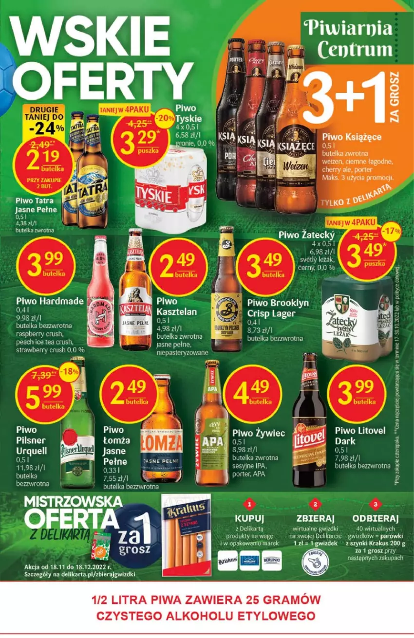 Gazetka promocyjna Delikatesy Centrum - Gazetka DC49 - ważna 15.12 do 26.12.2022 - strona 29 - produkty: Berlinki, Fa, Gra, Ice tea, Krakus, Książęce, Parówki, Piwa, Piwo, Por