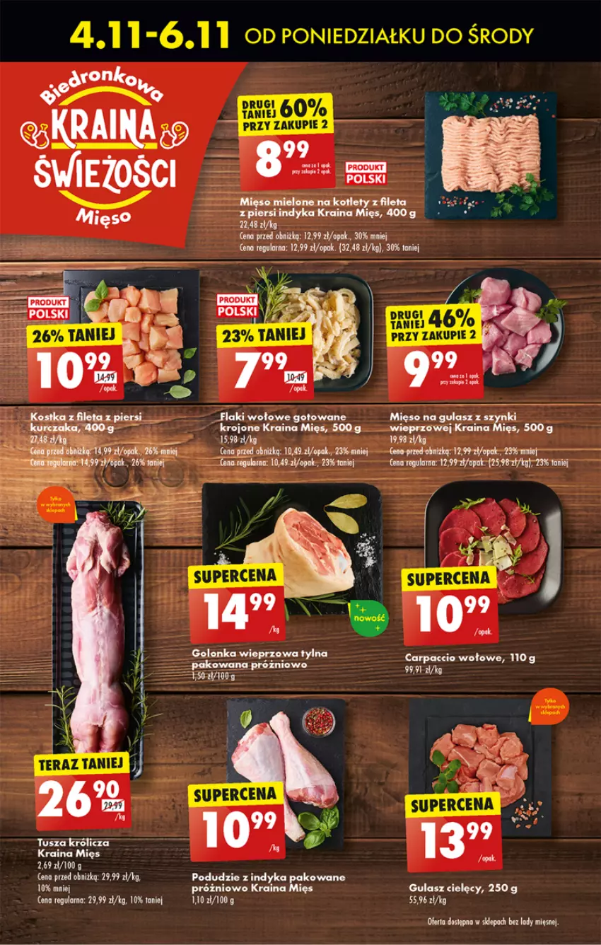 Gazetka promocyjna Biedronka - Od poniedzialku - ważna 04.11 do 09.11.2024 - strona 20 - produkty: Carpaccio, Fa, Flaki, Flaki wołowe, Golonka wieprzowa, Kotlet, Mięso, Mięso mielone, Mięso na gulasz, Tusz