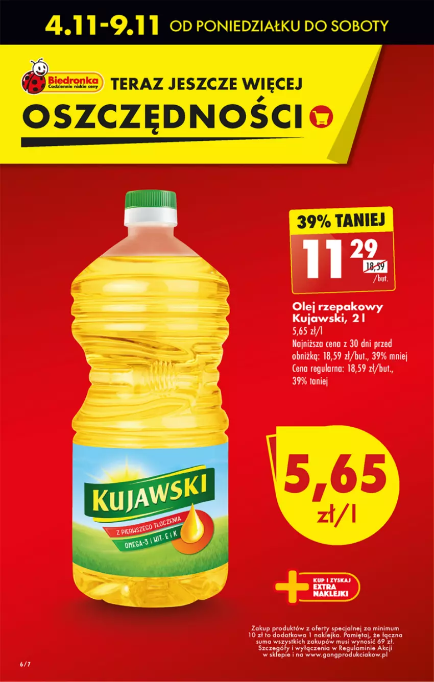 Gazetka promocyjna Biedronka - Od poniedzialku - ważna 04.11 do 09.11.2024 - strona 6 - produkty: Klej, Kujawski, Mięta, Mus, Olej, Olej rzepakowy, Tera