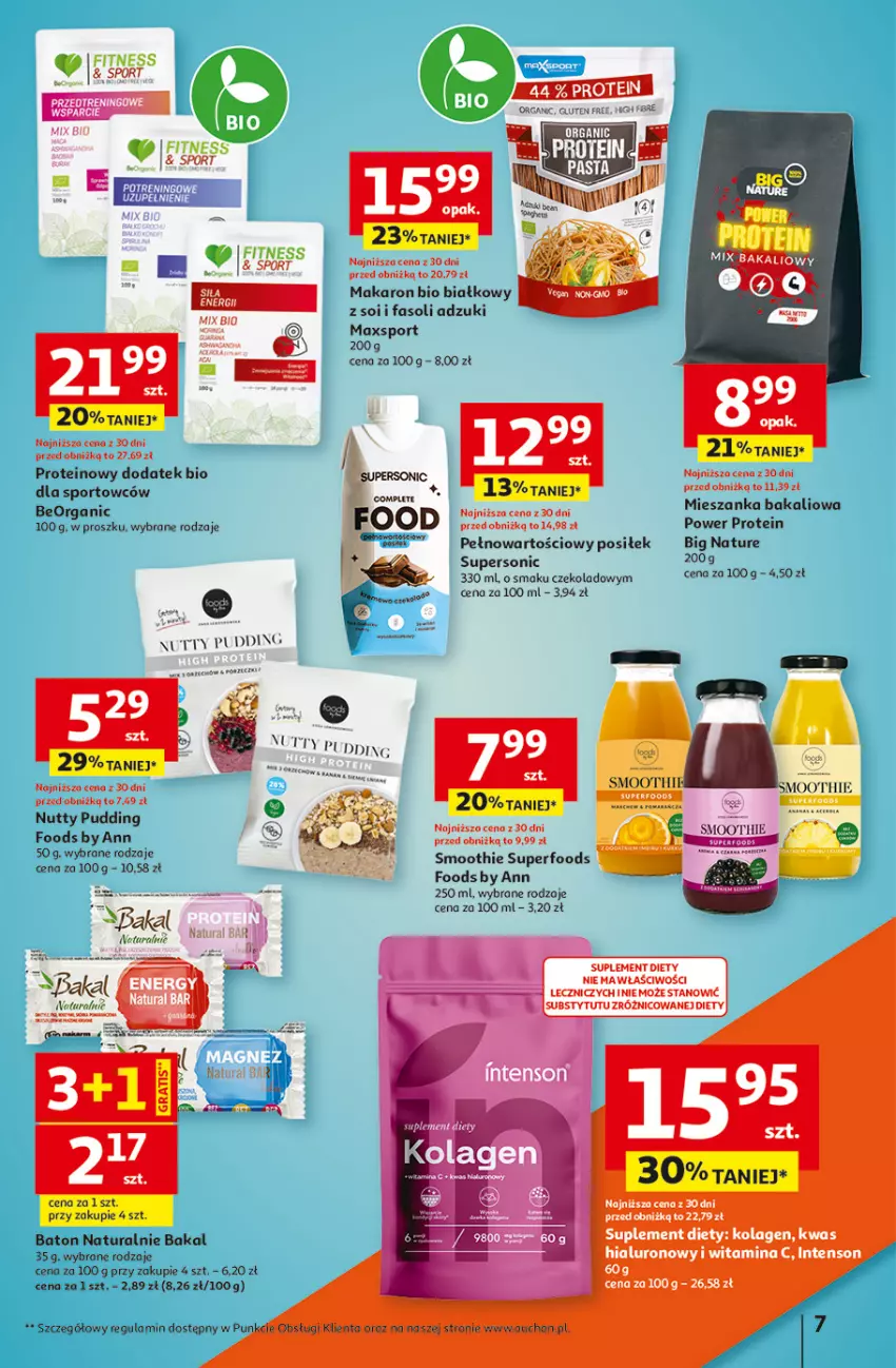 Gazetka promocyjna Auchan - Gazetka 30 Lat Hipermarket Auchan - ważna 12.02 do 18.02.2026 - strona 7 - produkty: Baton, Fa, Kolagen, Makaron, Mieszanka bakaliowa, Por, Pudding, Smoothie, Sport, Suplement diety, Znicz