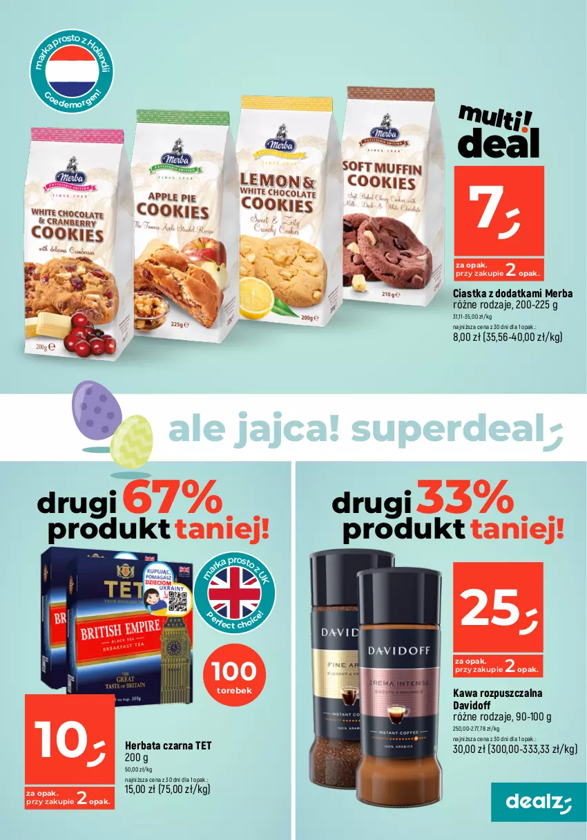 Gazetka promocyjna Dealz - MAKE A DEALZ - ważna 14.03 do 20.03.2024 - strona 15 - produkty: Ciastka, Davidoff, Herbata, Herbata czarna, Kawa, Kawa rozpuszczalna