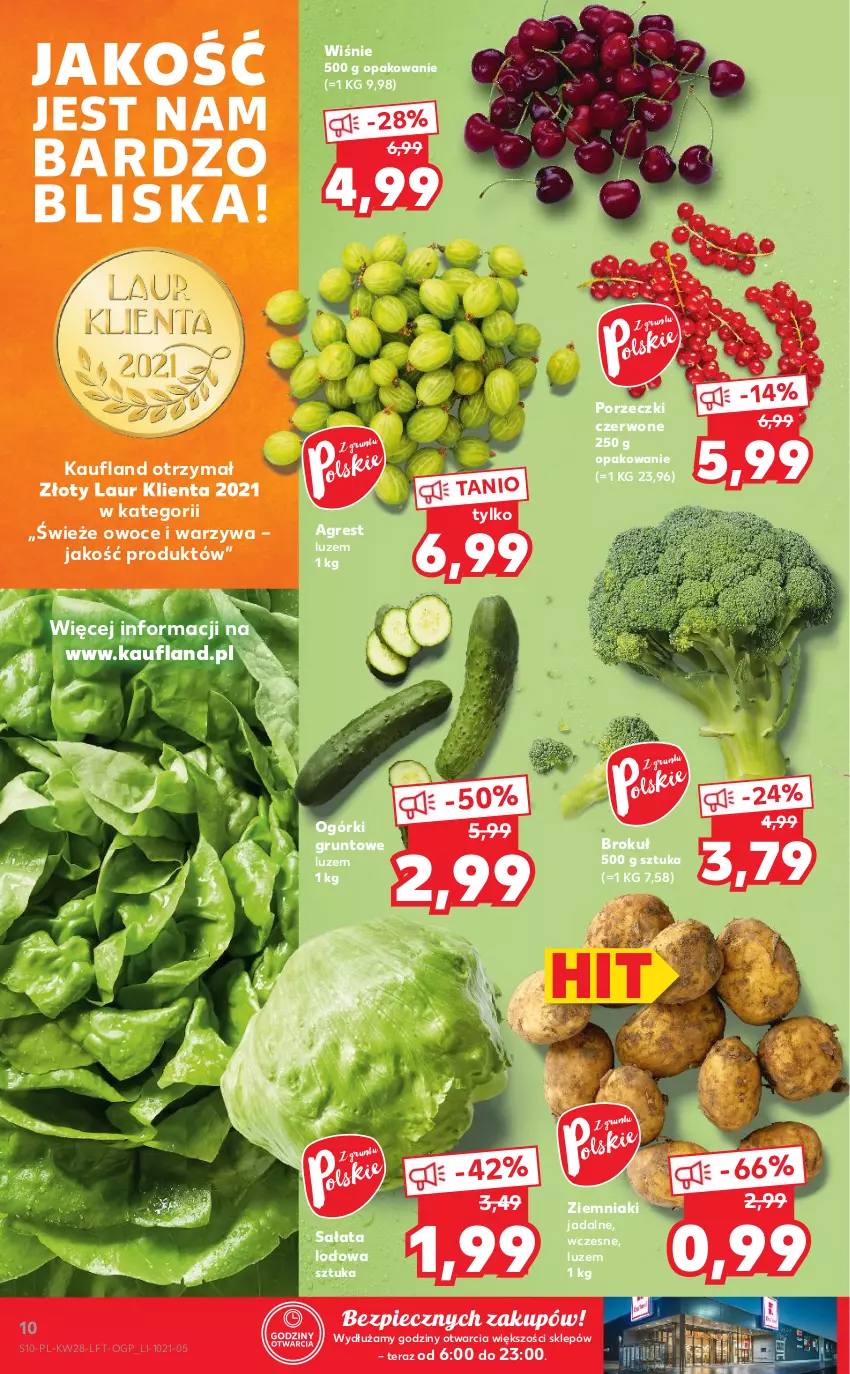 Gazetka promocyjna Kaufland - OFERTA TYGODNIA - ważna 15.07 do 21.07.2021 - strona 10 - produkty: Gres, Grunt, Laur, Owoce, Piec, Por, Porzeczki czerwone, Sałat, Sałata lodowa, Tera, Warzywa, Ziemniaki