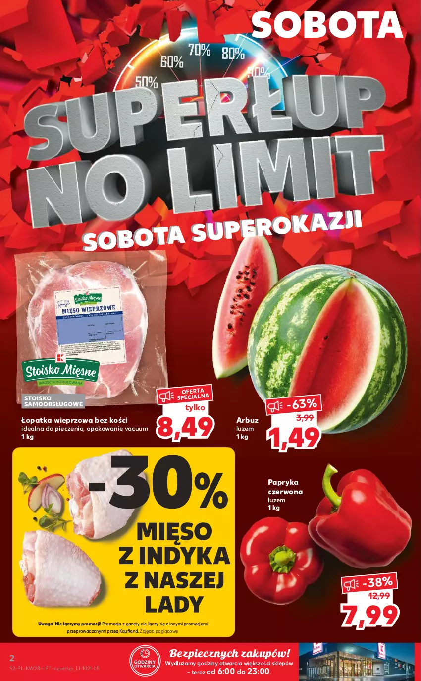 Gazetka promocyjna Kaufland - OFERTA TYGODNIA - ważna 15.07 do 21.07.2021 - strona 2 - produkty: Arbuz, Mięso, Mięso z indyka, Papryka, Papryka czerwona, Piec, Tera, Waga