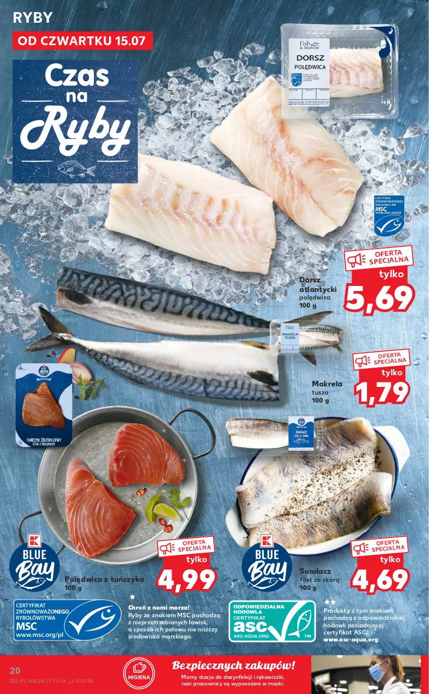 Gazetka promocyjna Kaufland - OFERTA TYGODNIA - ważna 15.07 do 21.07.2021 - strona 20 - produkty: Dorsz, Piec, Polędwica, Sandacz, Sandacz filet, Tuńczyk, Tusz