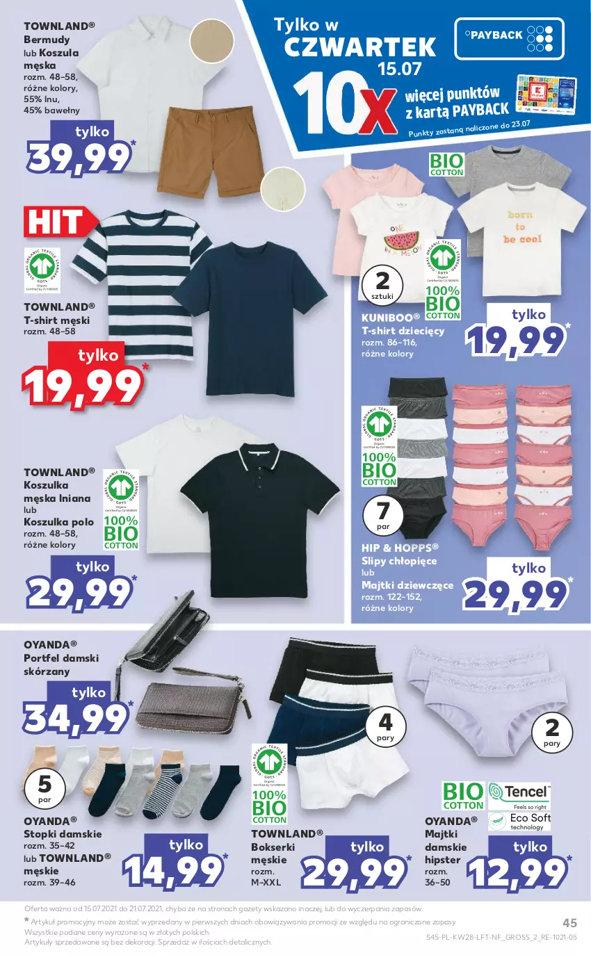 Gazetka promocyjna Kaufland - OFERTA TYGODNIA - ważna 15.07 do 21.07.2021 - strona 45 - produkty: Bermudy, Bokserki, Dzieci, Gra, Kosz, Koszula, Koszulka, Majtki, Por, Ser, Slipy, T-shirt, Top