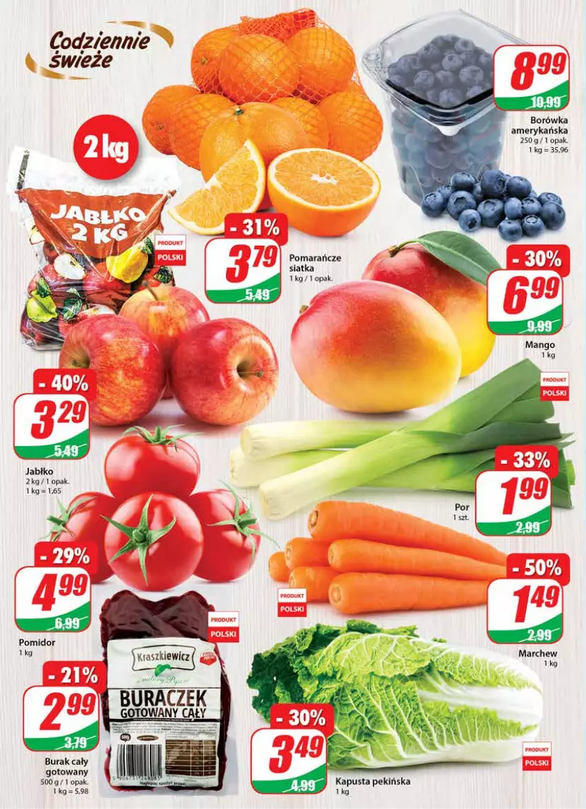 Gazetka promocyjna Dino - Gazetka - ważna 03.11 do 09.11.2021 - strona 10 - produkty: Borówka, Borówka amerykańska, Mango, Pomarańcze, Siatka