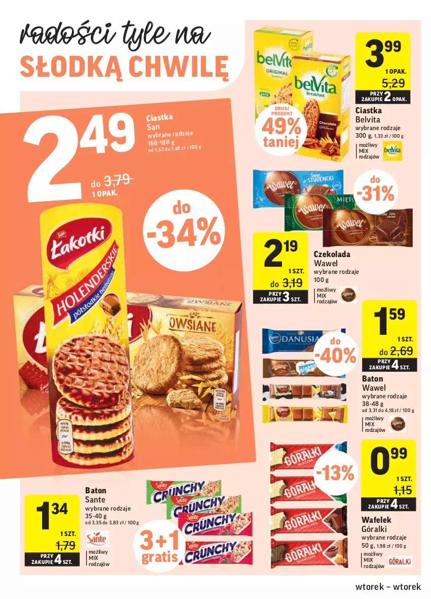 Gazetka promocyjna Intermarche - Grill majowy - ważna 27.04 do 04.05.2021 - strona 32 - produkty: Baton, BelVita, Ciastka, Czekolada, Góralki, Gra, Sante, Wafelek, Wawel