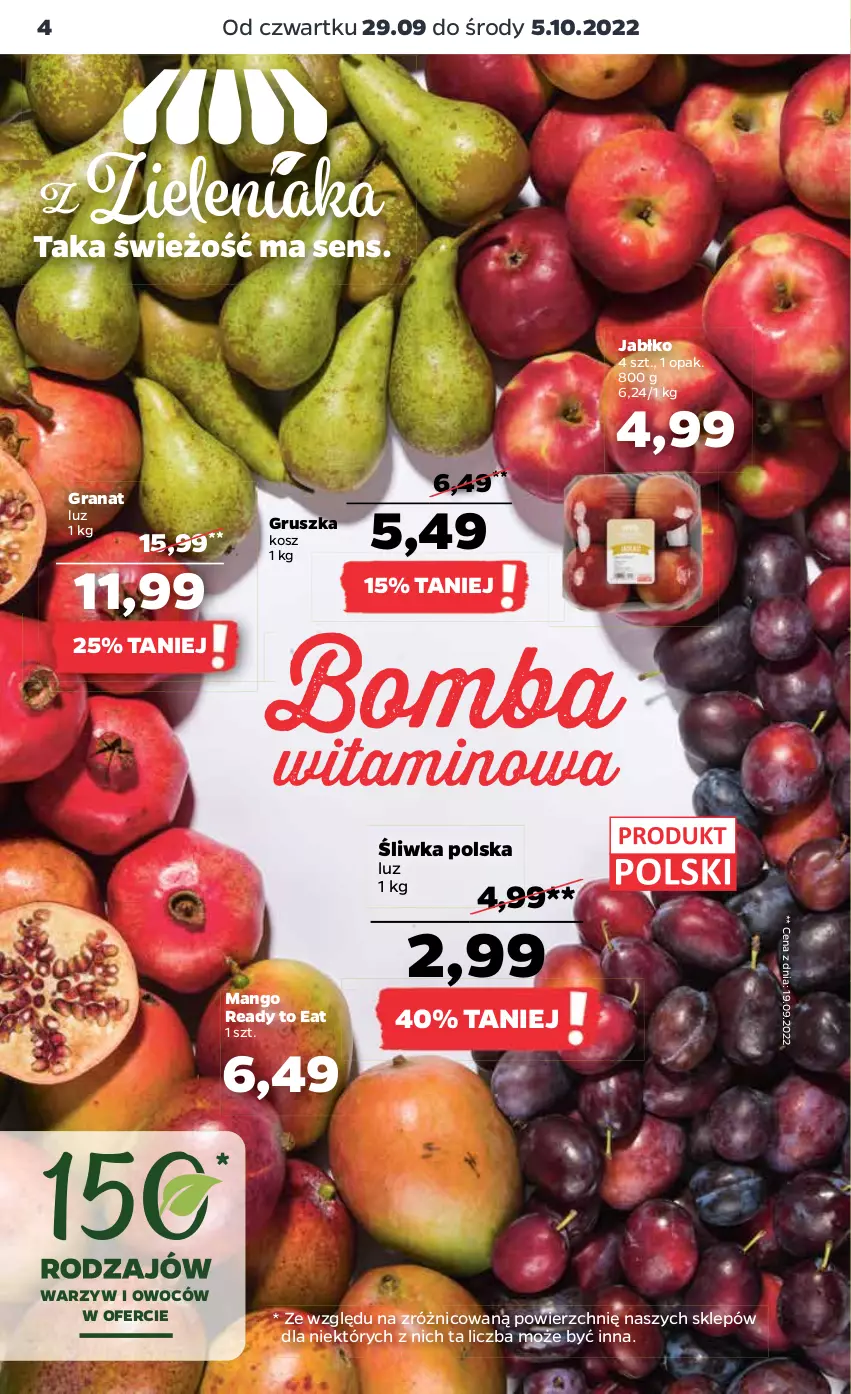 Gazetka promocyjna Netto - Artykuły spożywcze - ważna 29.09 do 05.10.2022 - strona 4 - produkty: Gra, Granat, Kosz, Mango