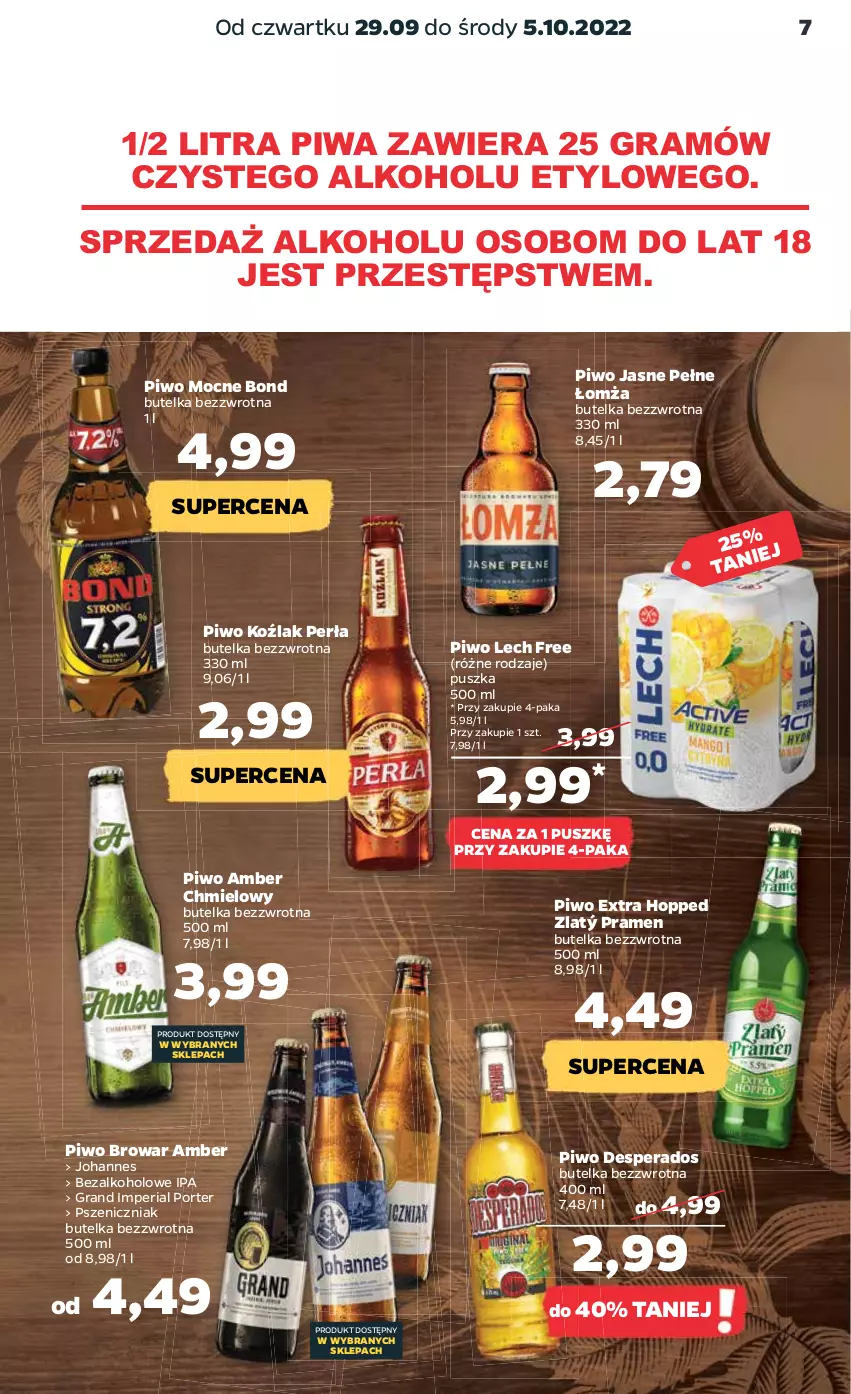 Gazetka promocyjna Netto - Artykuły spożywcze - ważna 29.09 do 05.10.2022 - strona 7 - produkty: Desperados, Gra, Perła, Piwa, Piwo, Piwo jasne, Por