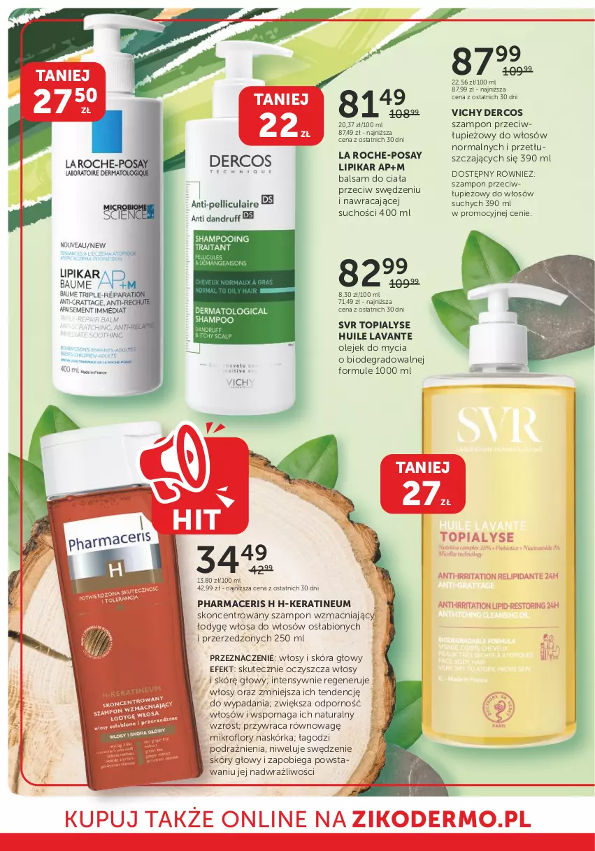 Gazetka promocyjna Ziko - Gazetka Ziko Dermo - ważna 08.08 do 21.08.2024 - strona 6 - produkty: Acer, Balsam do ciała, Gra, La Roche-Posay, Lipikar, Mule, Olej, Pharmaceris, Por, SVR, Szampon, Top, Vichy