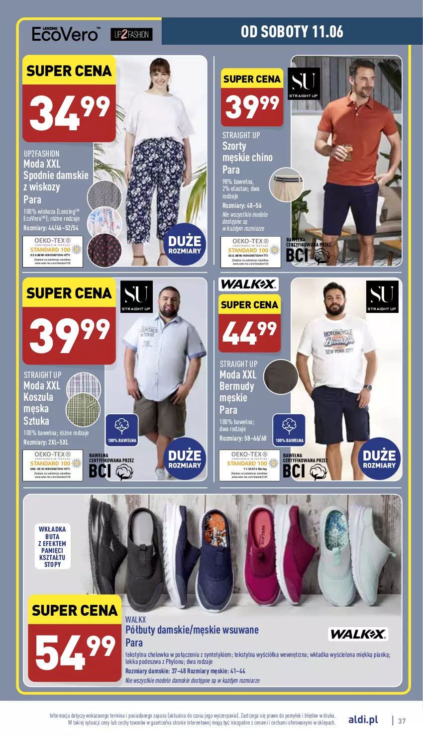 Gazetka promocyjna Aldi - Pełny katalog - ważna 06.06 do 11.06.2022 - strona 37 - produkty: Bermudy, Buty, Fa, Kosz, Koszula, Moda, Półbuty, Spodnie, Szorty, Top, Wełna