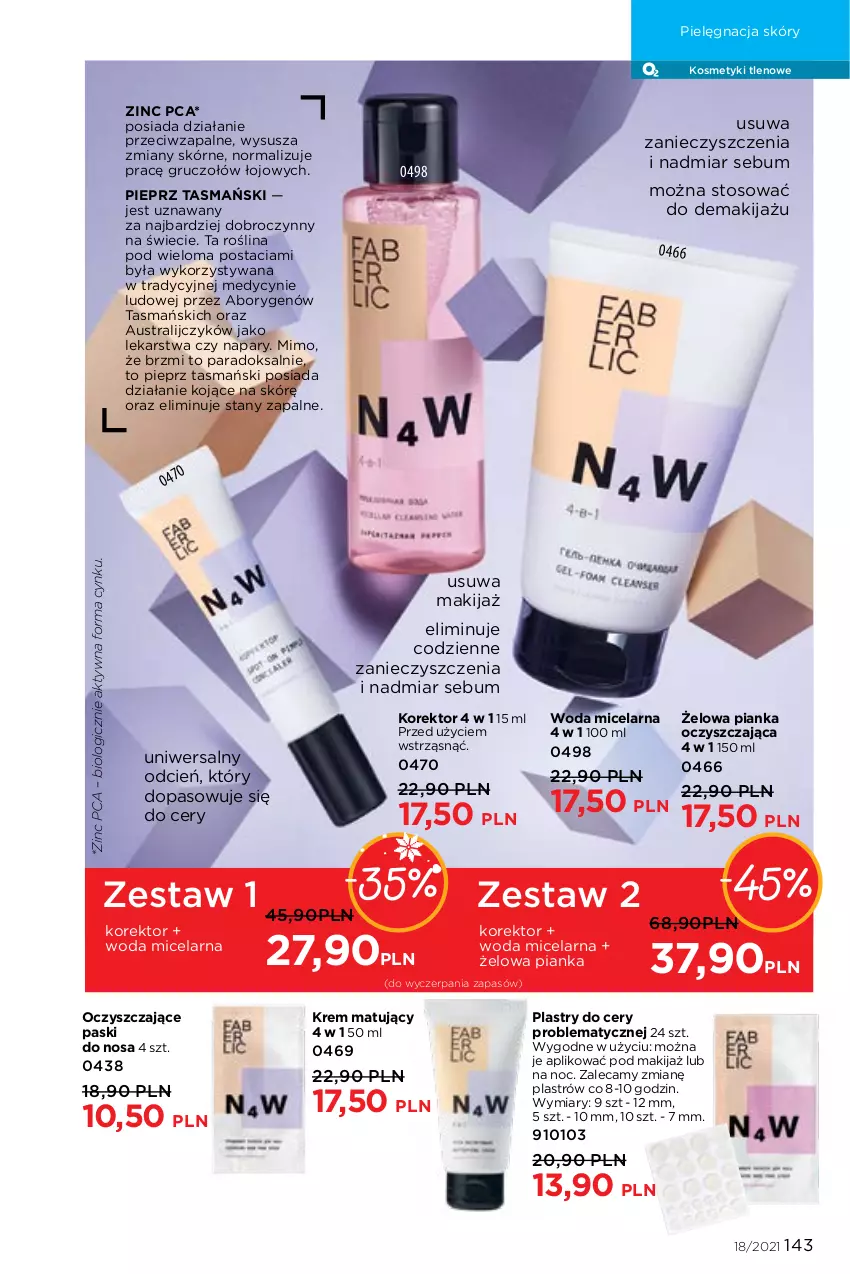 Gazetka promocyjna Faberlic - Gazetka - ważna 06.12 do 26.12.2021 - strona 143 - produkty: Cień, Cynk, Makijaż, Pielęgnacja skóry, Pieprz, Woda, Woda micelarna