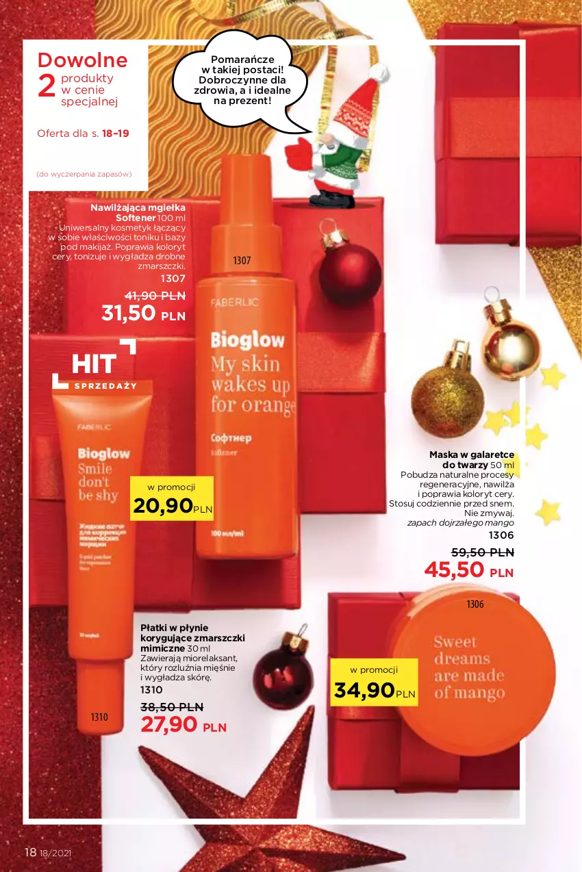 Gazetka promocyjna Faberlic - Gazetka - ważna 06.12 do 26.12.2021 - strona 18 - produkty: Gala, Makijaż, Mango, Mars, Maska, Pomarańcze, Tonik