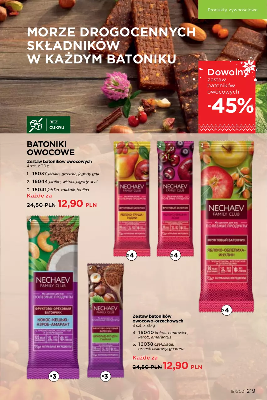 Gazetka promocyjna Faberlic - Gazetka - ważna 06.12 do 26.12.2021 - strona 219 - produkty: Baton, Czekolada, Jagody, Jagody goji, Kokos, Tonik