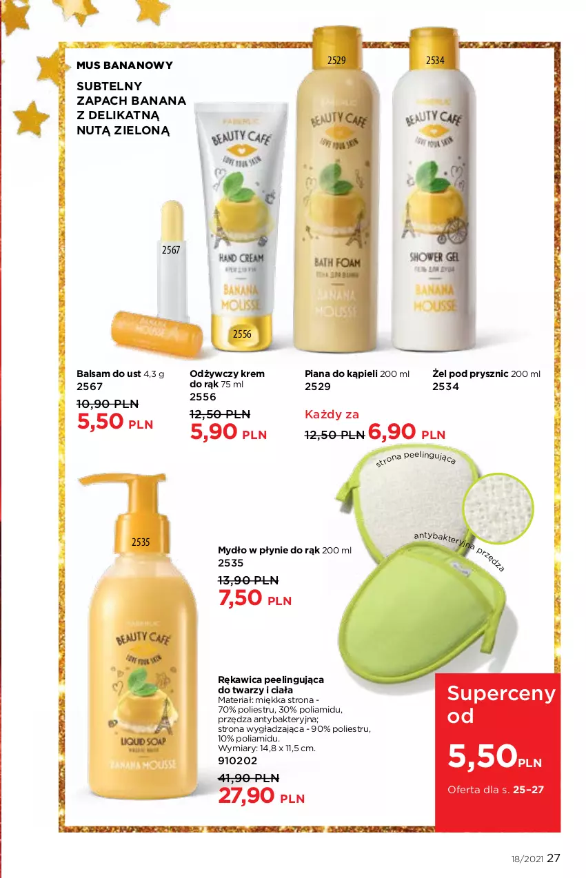 Gazetka promocyjna Faberlic - Gazetka - ważna 06.12 do 26.12.2021 - strona 27 - produkty: Balsam do ust, Krem do rąk, Mus, Mydło, Mydło w płynie, Peeling