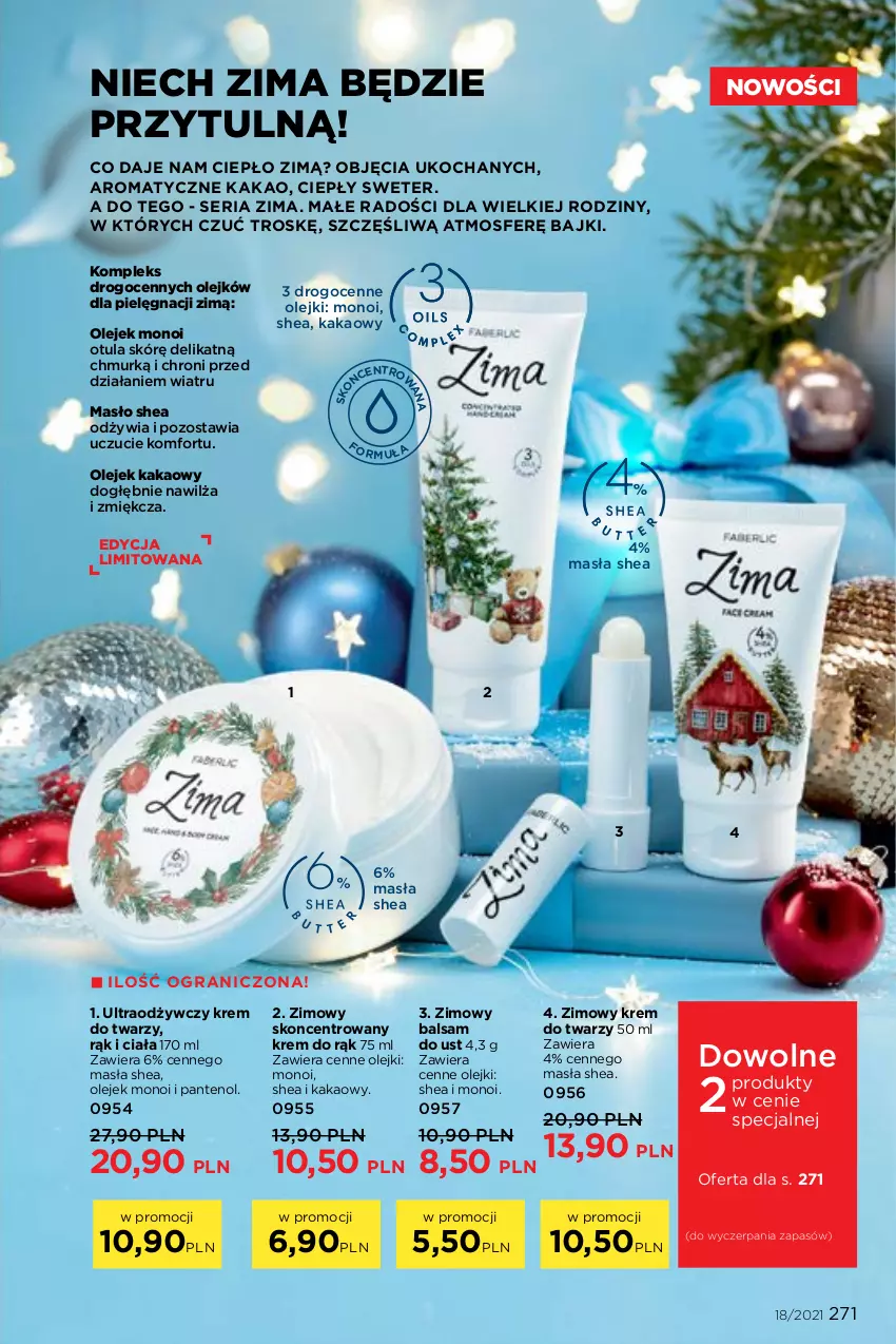 Gazetka promocyjna Faberlic - Gazetka - ważna 06.12 do 26.12.2021 - strona 271 - produkty: Balsam do ust, Gra, Kakao, Koc, Krem do rąk, Krem do twarzy, Masło, Olej, Ser, Sweter