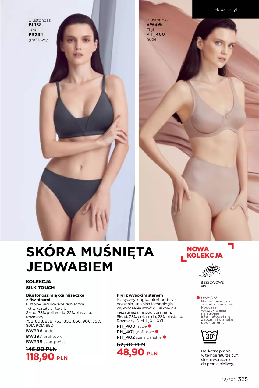 Gazetka promocyjna Faberlic - Gazetka - ważna 06.12 do 26.12.2021 - strona 325 - produkty: Biustonosz, Figi, Gra, Miseczka, Moda, Sok, Waga, Woreczek