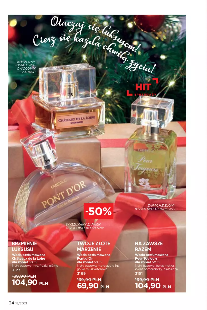 Gazetka promocyjna Faberlic - Gazetka - ważna 06.12 do 26.12.2021 - strona 34 - produkty: Gałka, Morela, Mus, Nuty, Perfum, Róża, Woda, Woda perfumowana