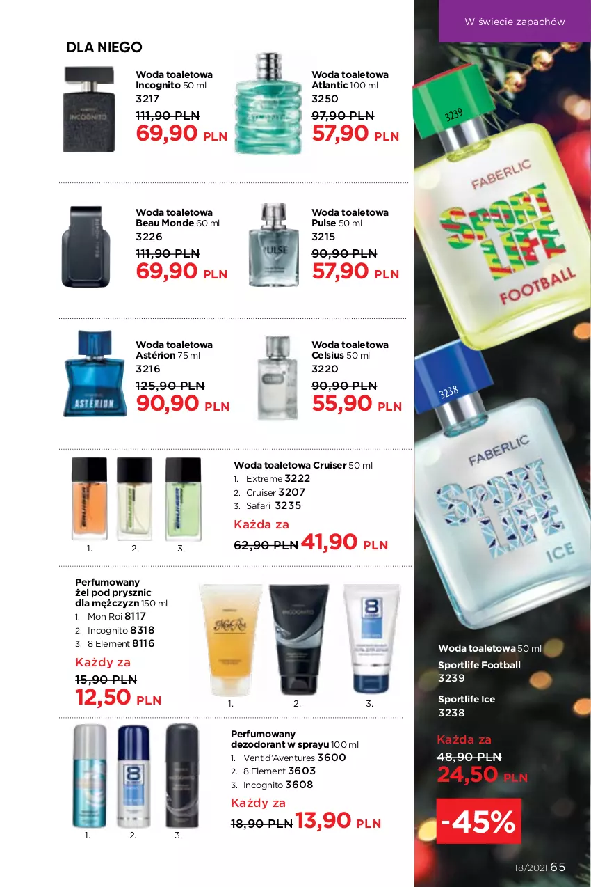 Gazetka promocyjna Faberlic - Gazetka - ważna 06.12 do 26.12.2021 - strona 65 - produkty: Avent, Dezodorant, Fa, Perfum, Por, Ser, Sport, Woda, Woda toaletowa