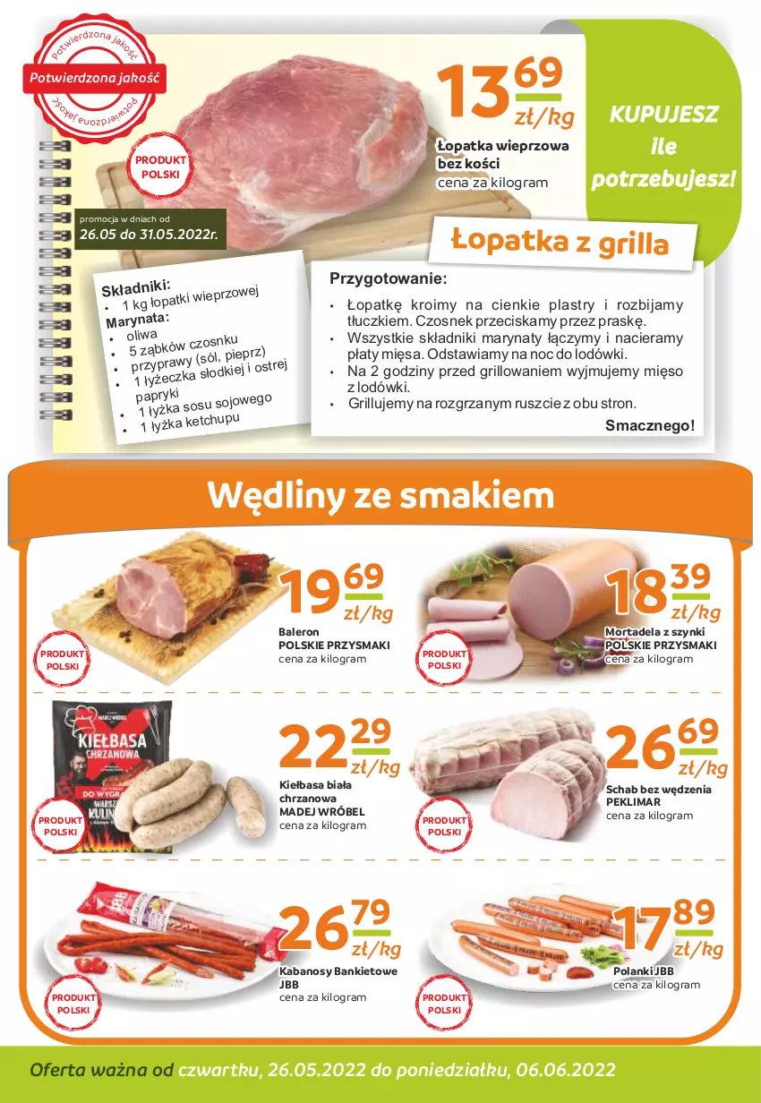 Gazetka promocyjna Gama - Gazetka Gama - ważna 06.06.2022 do 26.05.2023 - strona 2 - produkty: Chrzan, Czosnek, Gra, Grill, Kabanos, Ketchup, Kiełbasa, Kiełbasa biała, Lanki, Madej Wróbel, Mięso, Pieprz, Przysmaki, Sos