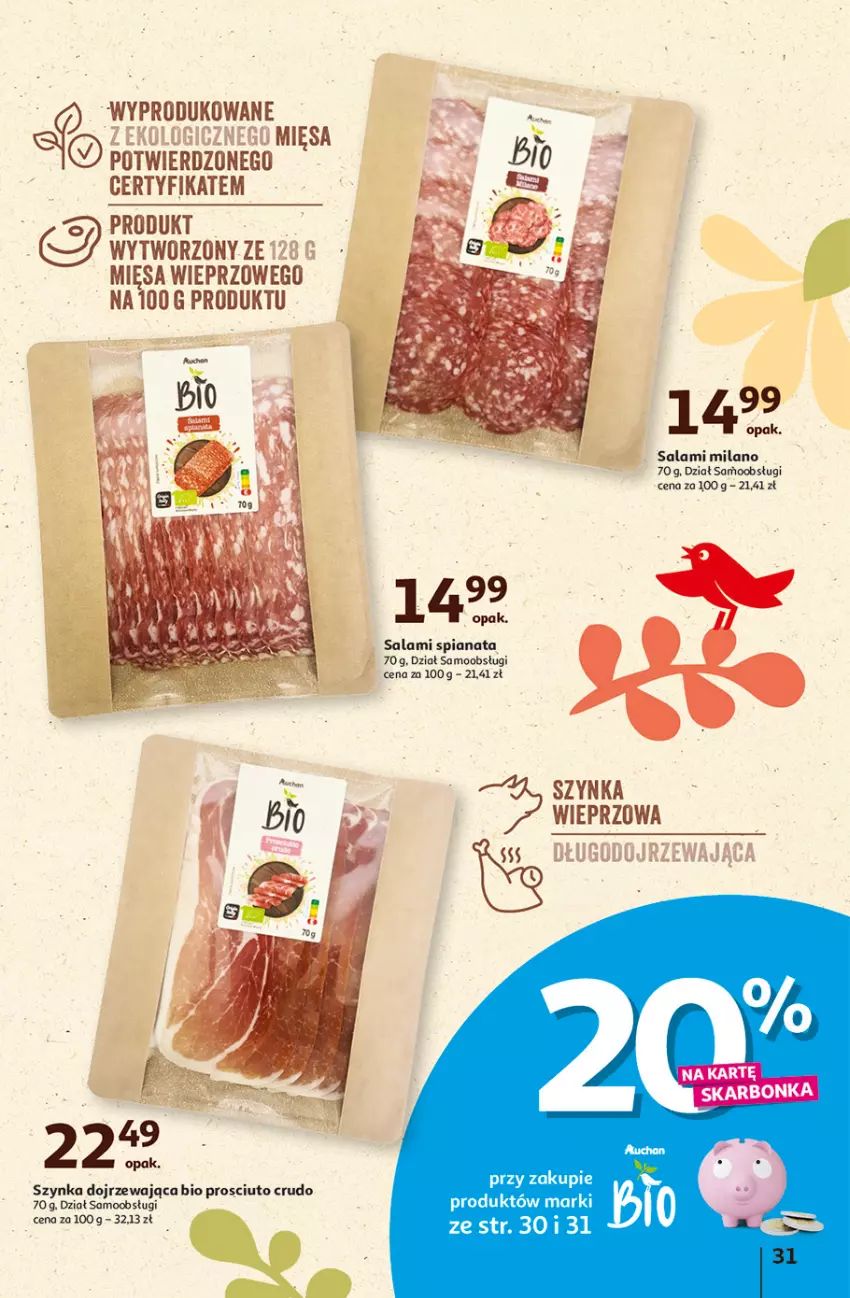 Gazetka promocyjna Auchan - Gazetka Aktywność na świeżym powietrzu! Hipermarket Auchan - ważna 11.04 do 17.04.2024 - strona 31 - produkty: Fa, Mus, Por, Pur, Salami, Szynka