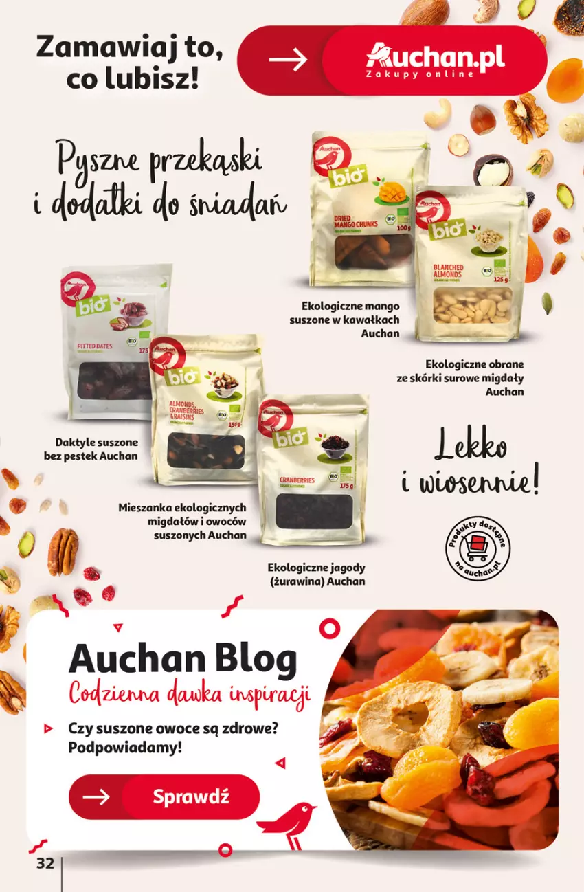 Gazetka promocyjna Auchan - Gazetka Aktywność na świeżym powietrzu! Hipermarket Auchan - ważna 11.04 do 17.04.2024 - strona 32 - produkty: Daktyle, Jagody, Kawa, Mango, Mango suszone, Migdały, Owoce, Stek