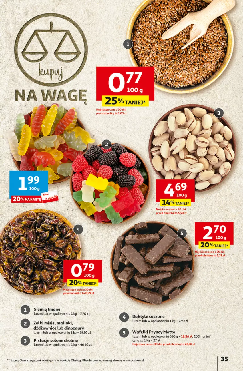 Gazetka promocyjna Auchan - Gazetka Aktywność na świeżym powietrzu! Hipermarket Auchan - ważna 11.04 do 17.04.2024 - strona 35 - produkty: Daktyle, Dinozaur, Pistacje