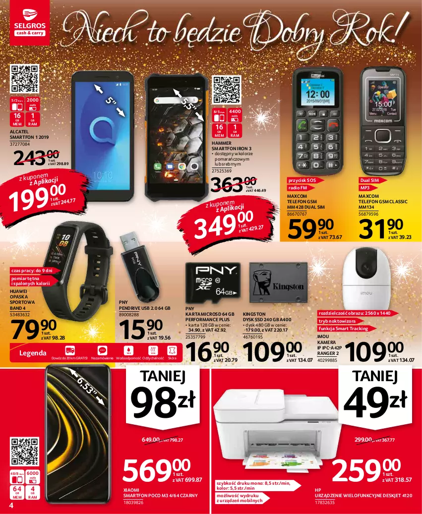 Gazetka promocyjna Selgros - Oferta przemysłowa - ważna 27.12 do 05.01.2021 - strona 4 - produkty: Gra, HP, Huawei, Kamera, Mobil, Obraz, Opaska, Pendrive, Por, Smartfon, Sos, Sport, Telefon, Urządzenie wielofunkcyjne