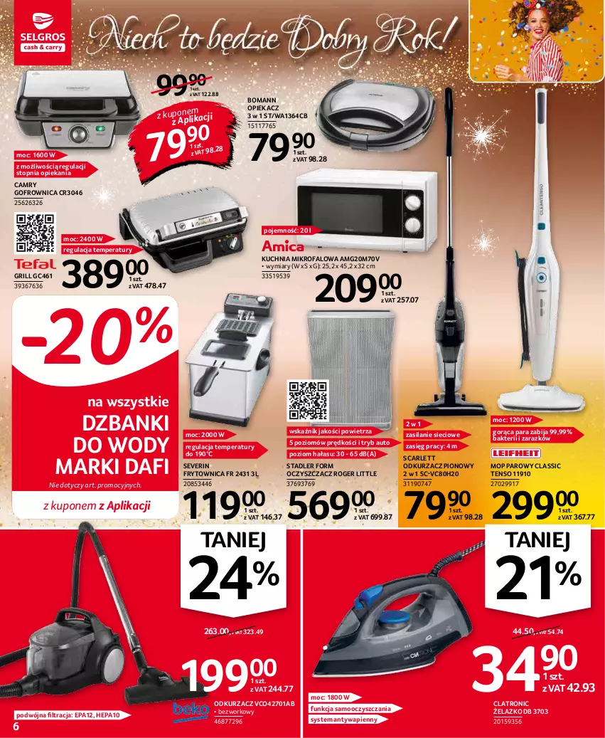 Gazetka promocyjna Selgros - Oferta przemysłowa - ważna 27.12 do 05.01.2021 - strona 6 - produkty: Fa, Gofrownica, Grill, Kuchnia, Mop, Mop parowy, Odkurzacz, Silan, Top