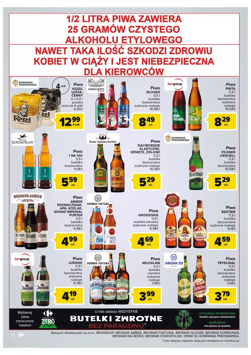 Gazetka promocyjna Carrefour - Gazetka Market - ważna 31.05 do 11.06.2022 - strona 12 - produkty: Fortuna, Gra, Kozel, Piwo, Por