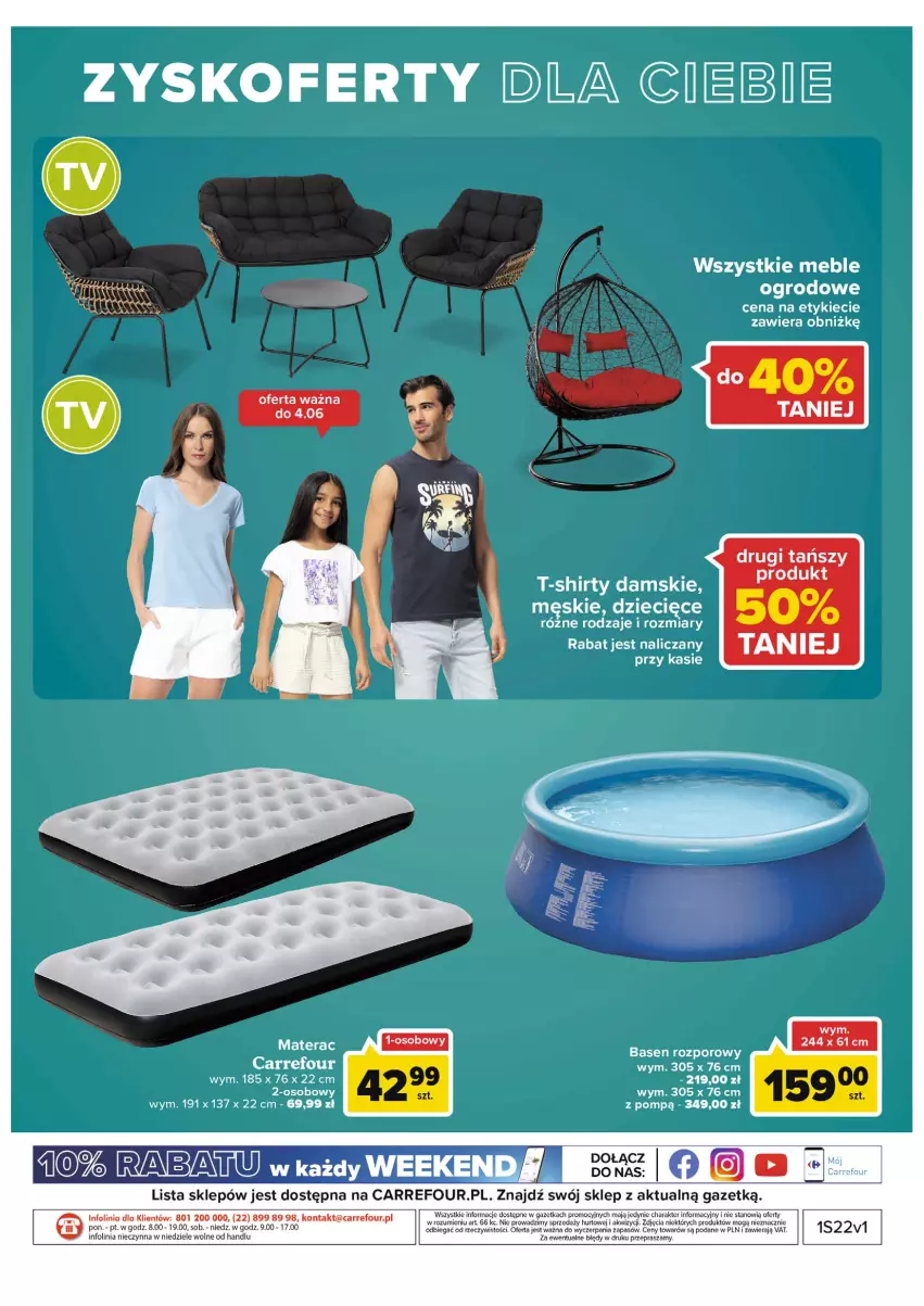 Gazetka promocyjna Carrefour - Gazetka Market - ważna 31.05 do 11.06.2022 - strona 22 - produkty: Dzieci, Meble, Por, T-shirt, Taca