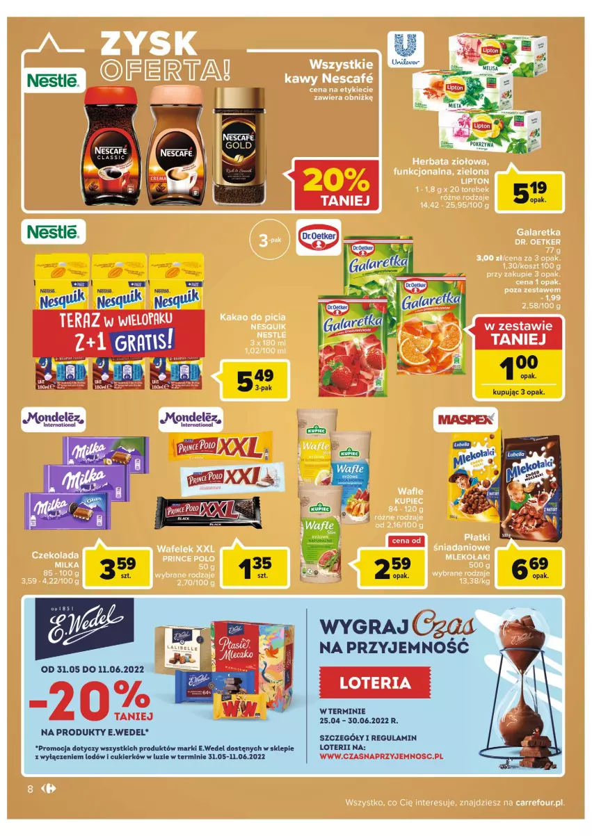 Gazetka promocyjna Carrefour - Gazetka Market - ważna 31.05 do 11.06.2022 - strona 8 - produkty: Cukier, Gra, Gres, Nesquik, Tera