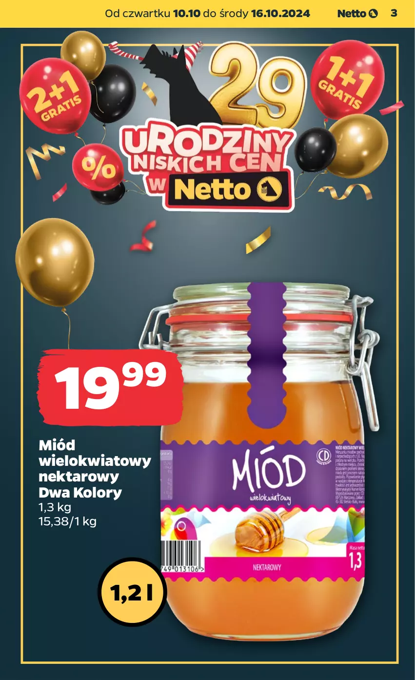 Gazetka promocyjna Netto - Artykuły spożywcze - ważna 10.10 do 16.10.2024 - strona 3 - produkty: Miód, Nektar