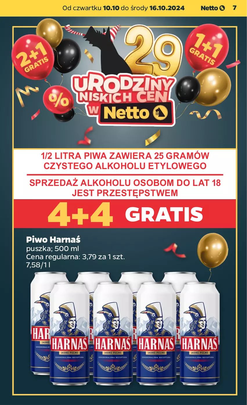 Gazetka promocyjna Netto - Artykuły spożywcze - ważna 10.10 do 16.10.2024 - strona 7 - produkty: Gra, Harnaś, Piwa, Piwo