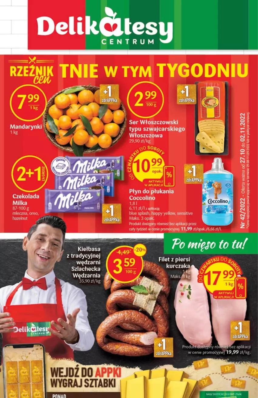 Gazetka promocyjna Delikatesy Centrum - Gazetka DC42 - ważna 27.10 do 02.11.2022 - strona 1 - produkty: Cars, Mandarynki, Oreo, Płyn do płukania, Rum, Ser, Włoszczowski