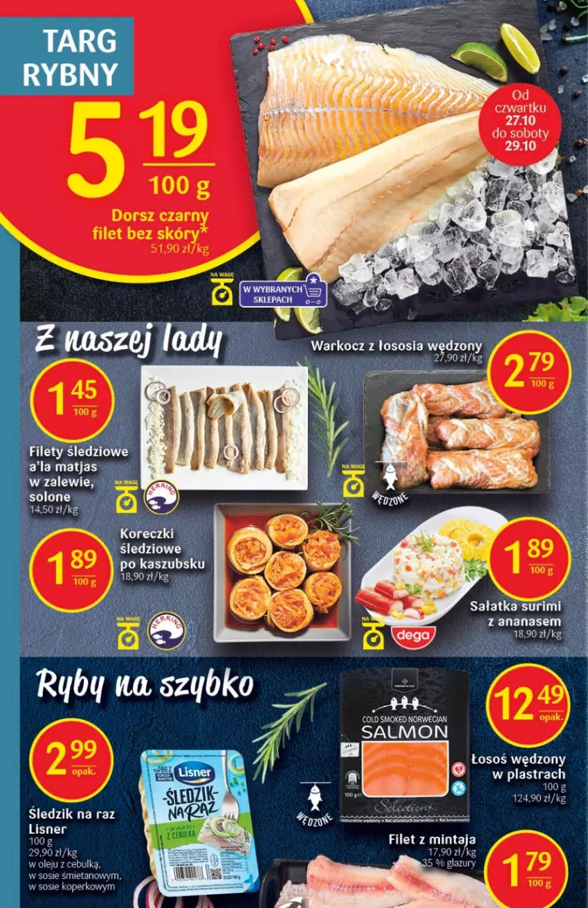 Gazetka promocyjna Delikatesy Centrum - Gazetka DC42 - ważna 27.10 do 02.11.2022 - strona 16 - produkty: Filet z mintaja, Koc, Lazur, Mintaj, Olej, Sos