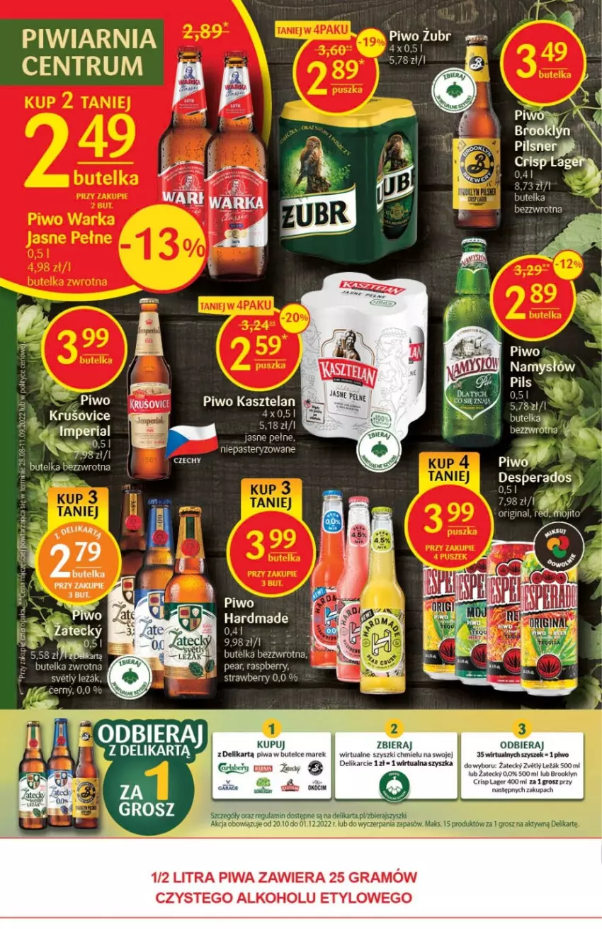 Gazetka promocyjna Delikatesy Centrum - Gazetka DC42 - ważna 27.10 do 02.11.2022 - strona 28 - produkty: Desperados, Gin, Gra, HP, Kasztelan, Koc, Namysłów, Okocim, Piwa, Piwo, Rum