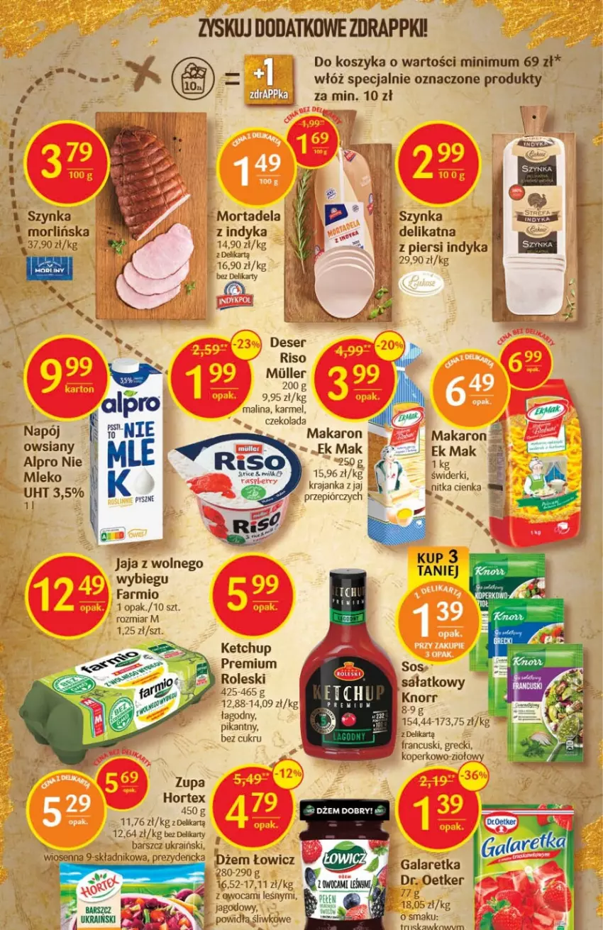 Gazetka promocyjna Delikatesy Centrum - Gazetka DC42 - ważna 27.10 do 02.11.2022 - strona 5 - produkty: Alpro, Czekolada, Dżem, Fa, Gala, Galaretka, Hortex, Jaja, Ketchup, Kosz, Makaron, Sałat, Sos, Szpic, Szynka, Zupa