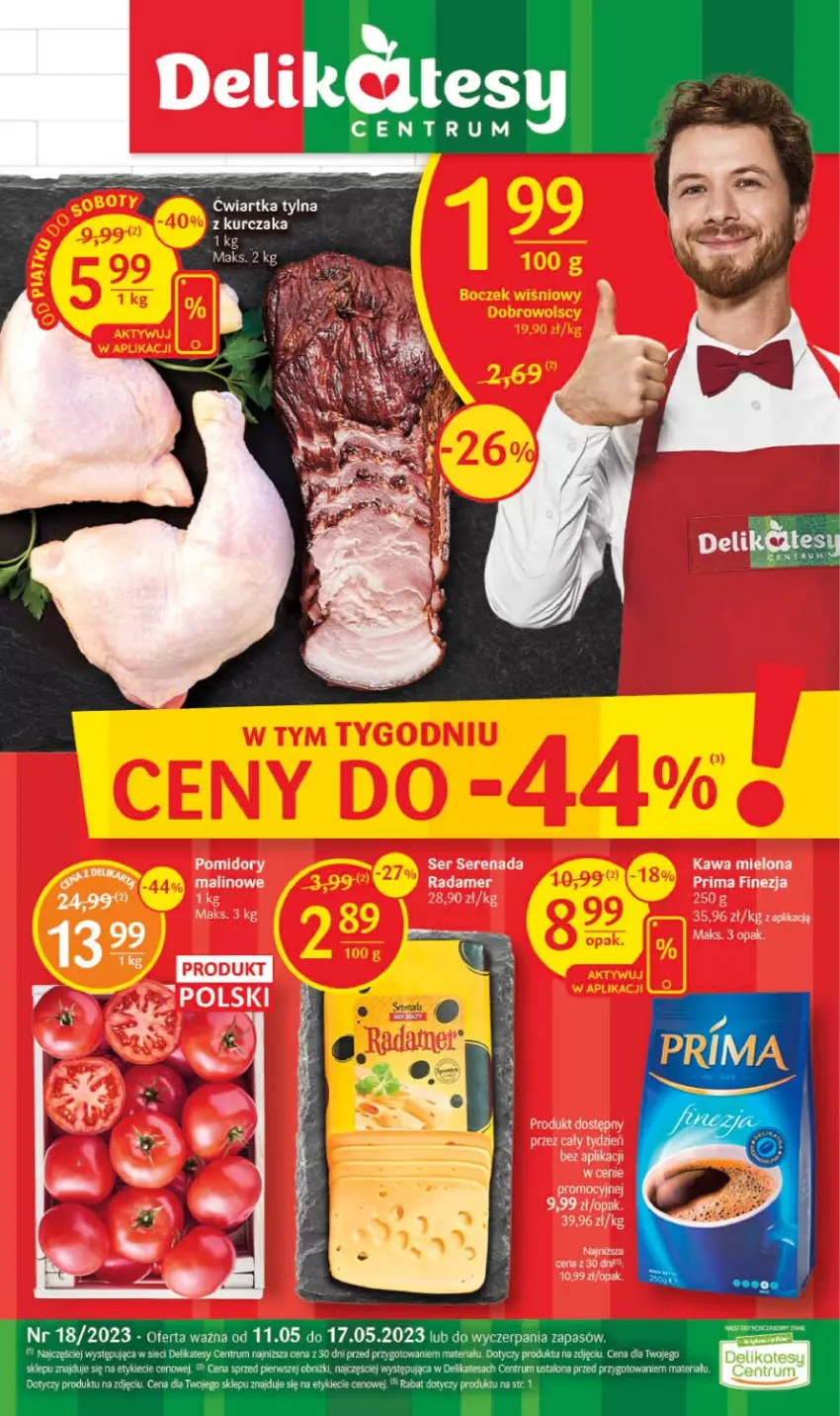 Gazetka promocyjna Delikatesy Centrum - Gazetka DC18 - ważna 11.05 do 17.05.2023 - strona 1 - produkty: Kawa, Kawa mielona, Kurczak, Radamer, Rum, Ser