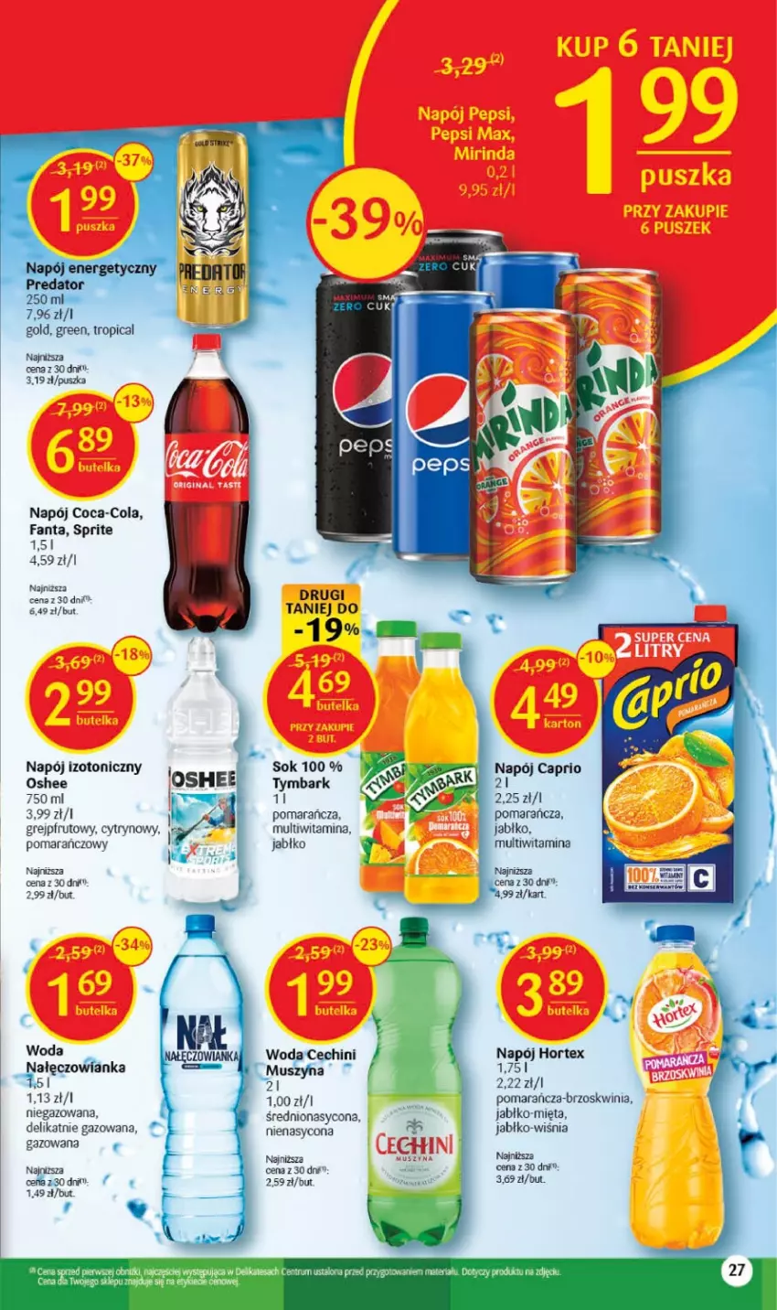 Gazetka promocyjna Delikatesy Centrum - Gazetka DC18 - ważna 11.05 do 17.05.2023 - strona 27 - produkty: Coca-Cola, Fa, Fanta, Grejpfrut, Hortex, Mięta, Napój, Napój izotoniczny, Oshee, Rum, Sok, Sprite, Szyna, Tropical, Tymbark, Woda